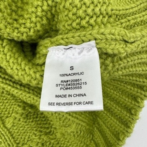 Hippie Rose‎ Green Cable Knit Crop Top Sweater Small Knitwear Pullover - Picture 7 of 8